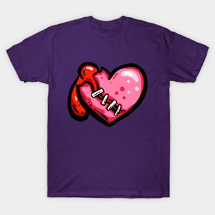 Dead Cartoon Zombie Heart - Ribs T-Shirt